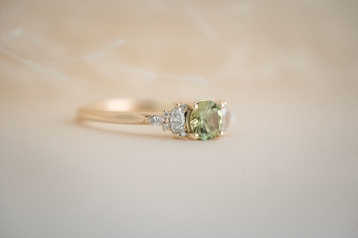 The Maeve 0.65 CT Round Green Sapphire Ring