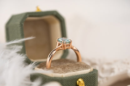 The Fates Ring | 1.09 CT Radiant Teal Diamond - Lavender Creek Gems 
