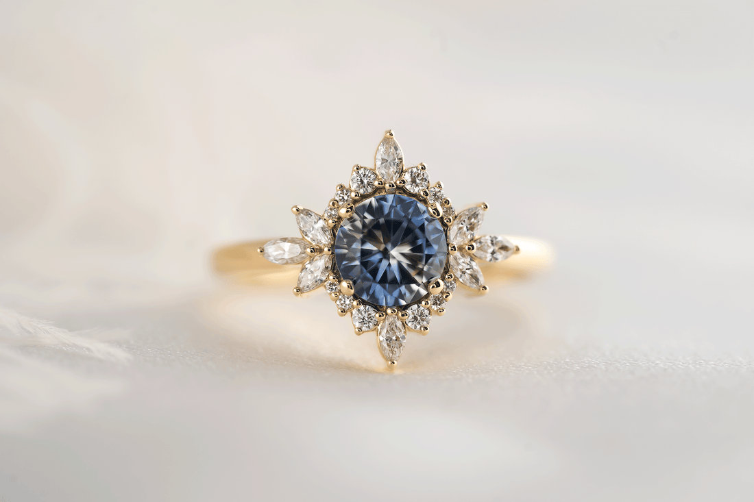 The Eyelet Ring | 1 CT Round Bicolor Sapphire