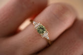 The Maeve 0.65 CT Round Green Sapphire Ring - Lavender Creek Gems 