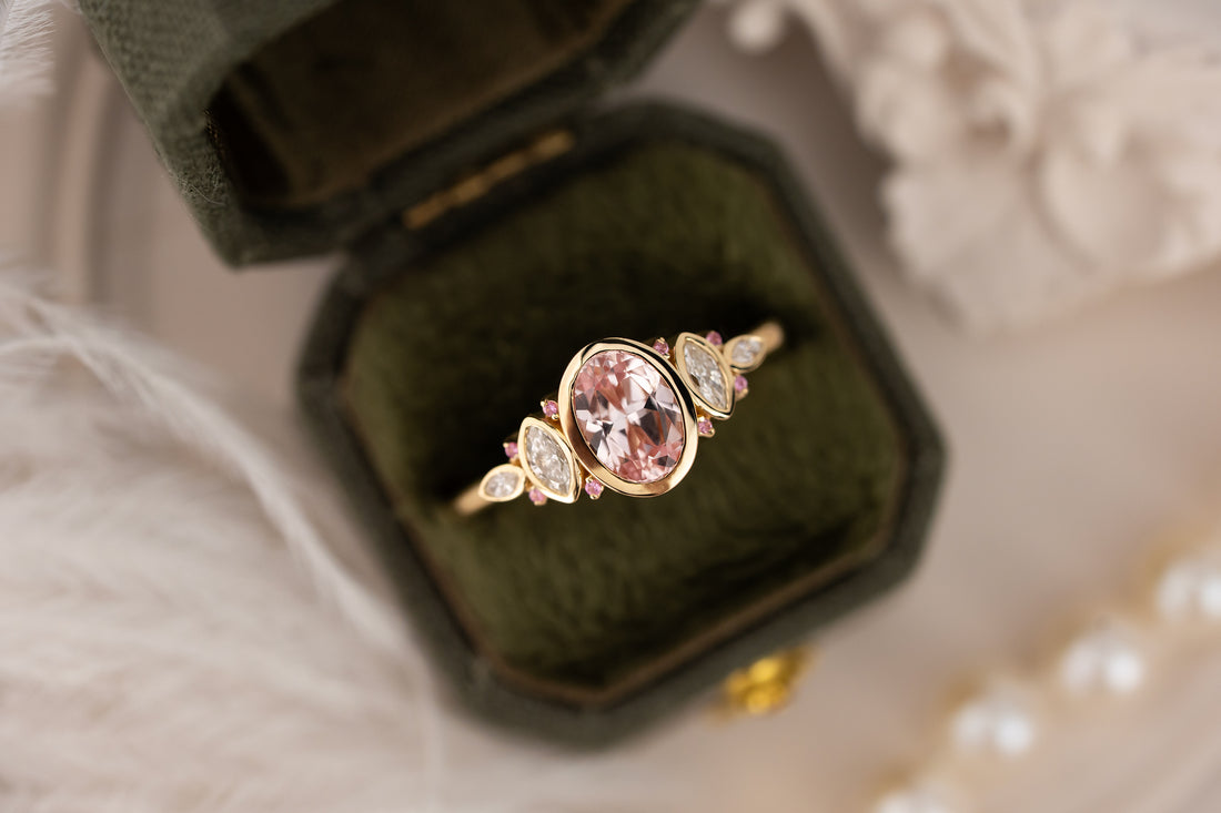 The All Bezel Maeve Ring | 1.16 CT Oval Baby Pink Sapphire - Lavender Creek Gems 