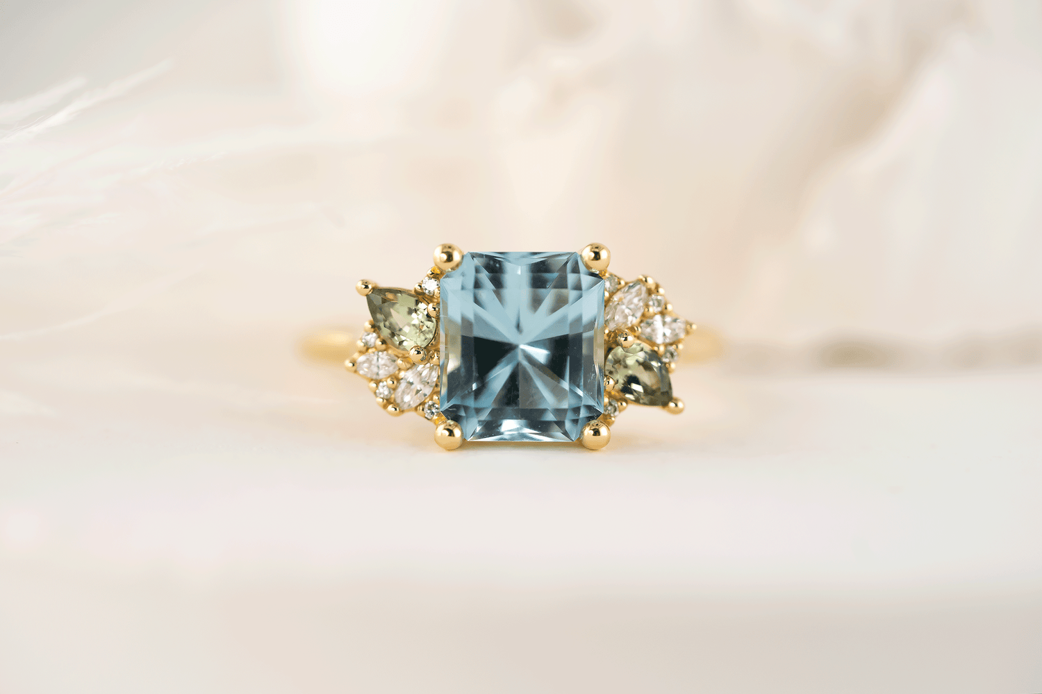The Fleur Ring | 2.08 CT Radiant Aquamarine - Lavender Creek Gems 