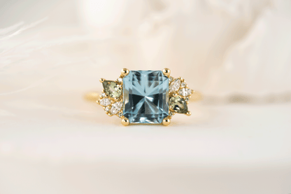 The Fleur Ring | 2.08 CT Radiant Aquamarine - Lavender Creek Gems 