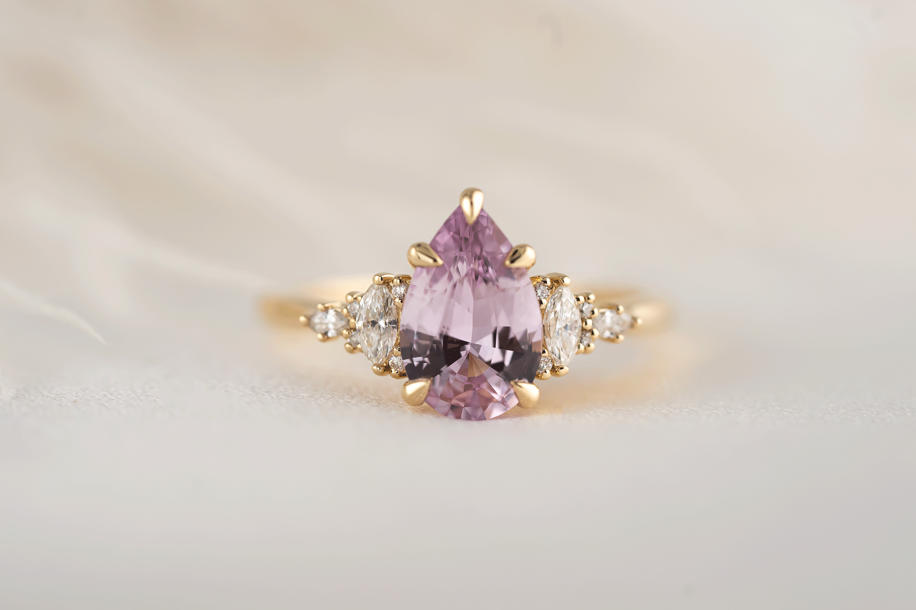 The Maeve Ring | 1.96 CT Pear Pink Sapphire - Lavender Creek Gems 