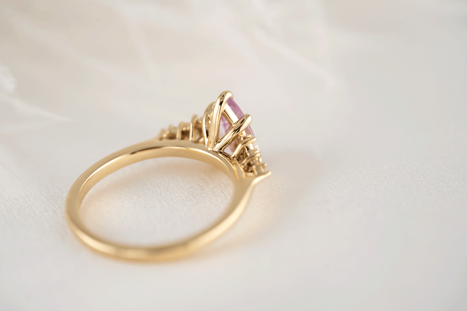 The Maeve Ring | 1.96 CT Pear Pink Sapphire