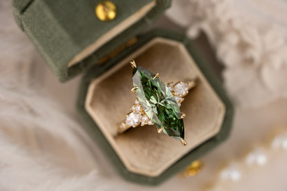 The Ascendant Ring | 3.3 CT Marquise Green Diamond - Lavender Creek Gems 