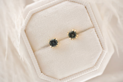 Embrace Stud Earrings - Montana Sapphire - Lavender Creek Gems 