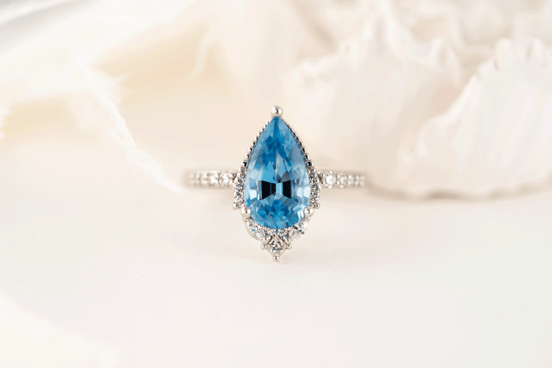The Charlotte Ring | 1.96 CT Pear Aquamarine