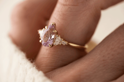 The Maeve Ring | 1.96 CT Pear Pink Sapphire