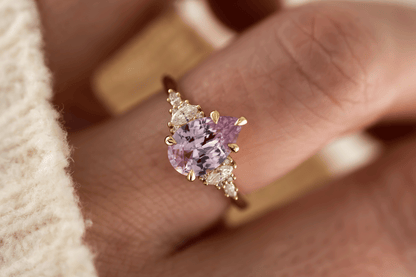 The Maeve Ring | 1.96 CT Pear Pink Sapphire