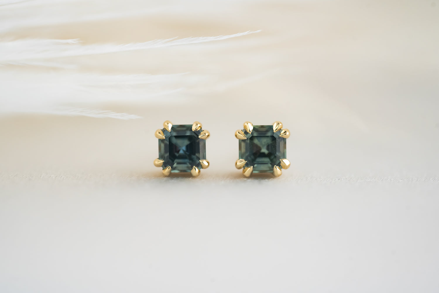 Embrace Stud Earrings - Montana Sapphire - Lavender Creek Gems 