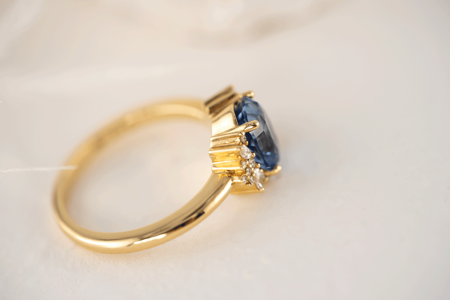 The Reverie Ring | 2.28 CT Oval Blue Sapphire - Lavender Creek Gems 
