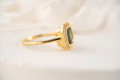The Satine Ring | 2.16 CT Square Emerald Teal Sapphire