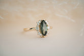 The Eleanor 1.46 CT Marquise Green Sapphire Ring - Lavender Creek Gems 