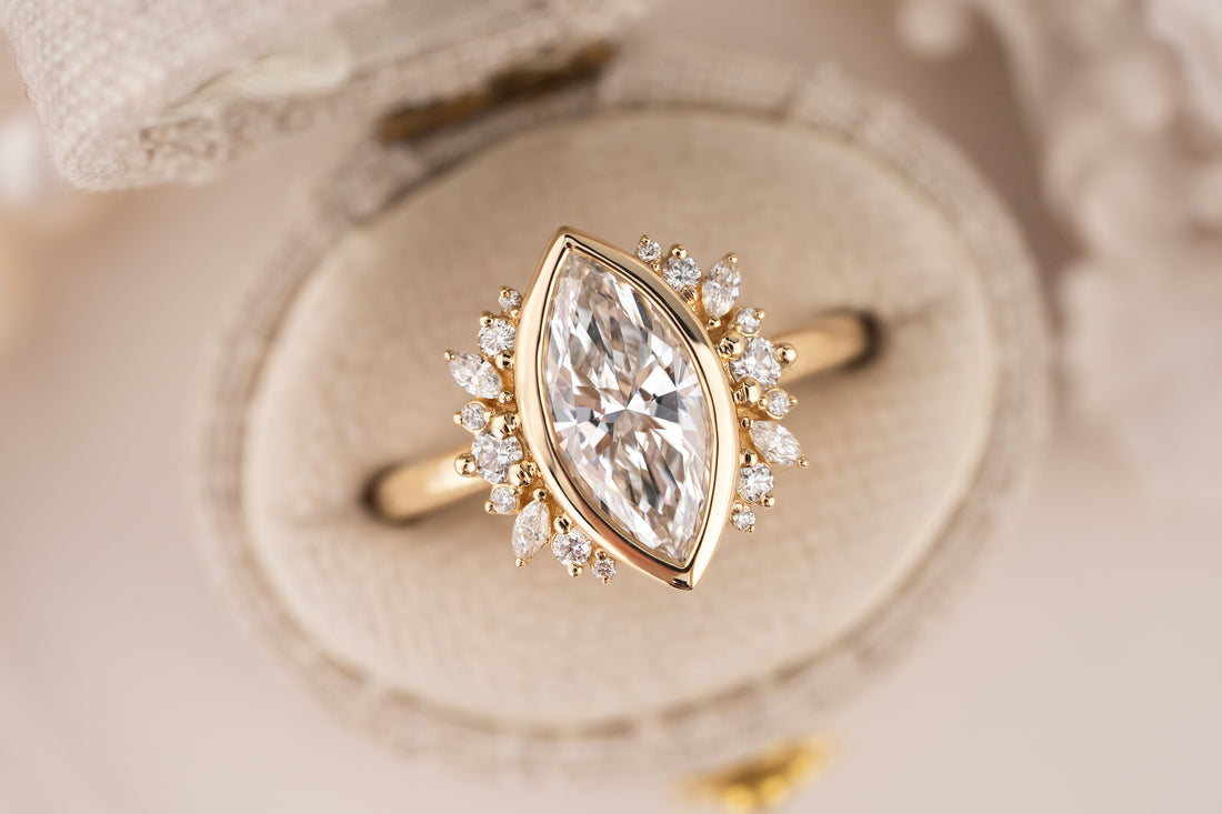 The Bezel Eleanor Ring | 1.5 CT Marquise Diamond - Lavender Creek Gems 