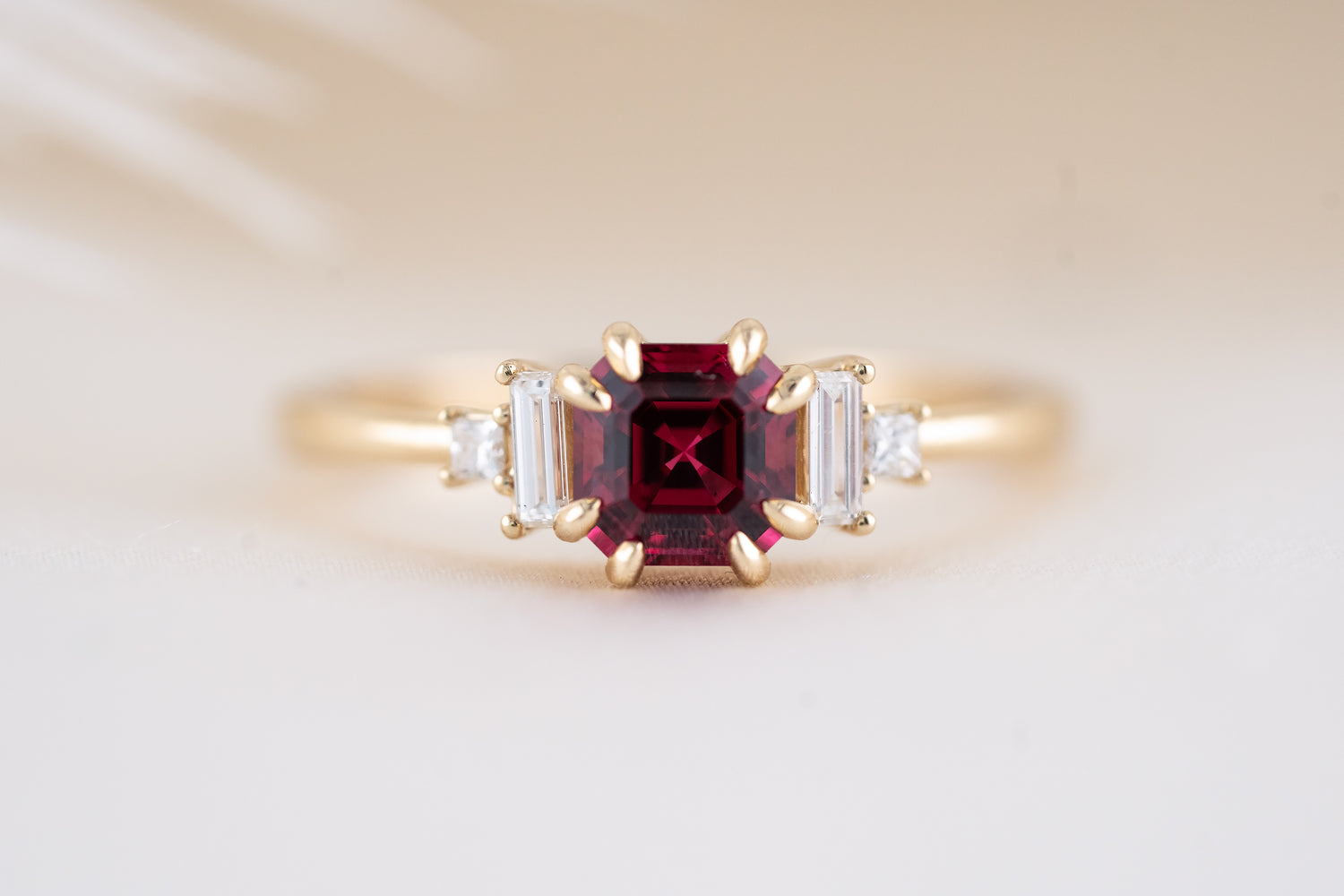 The Mira Ring | 0.98 CT Asscher Red Spinel - Lavender Creek Gems 