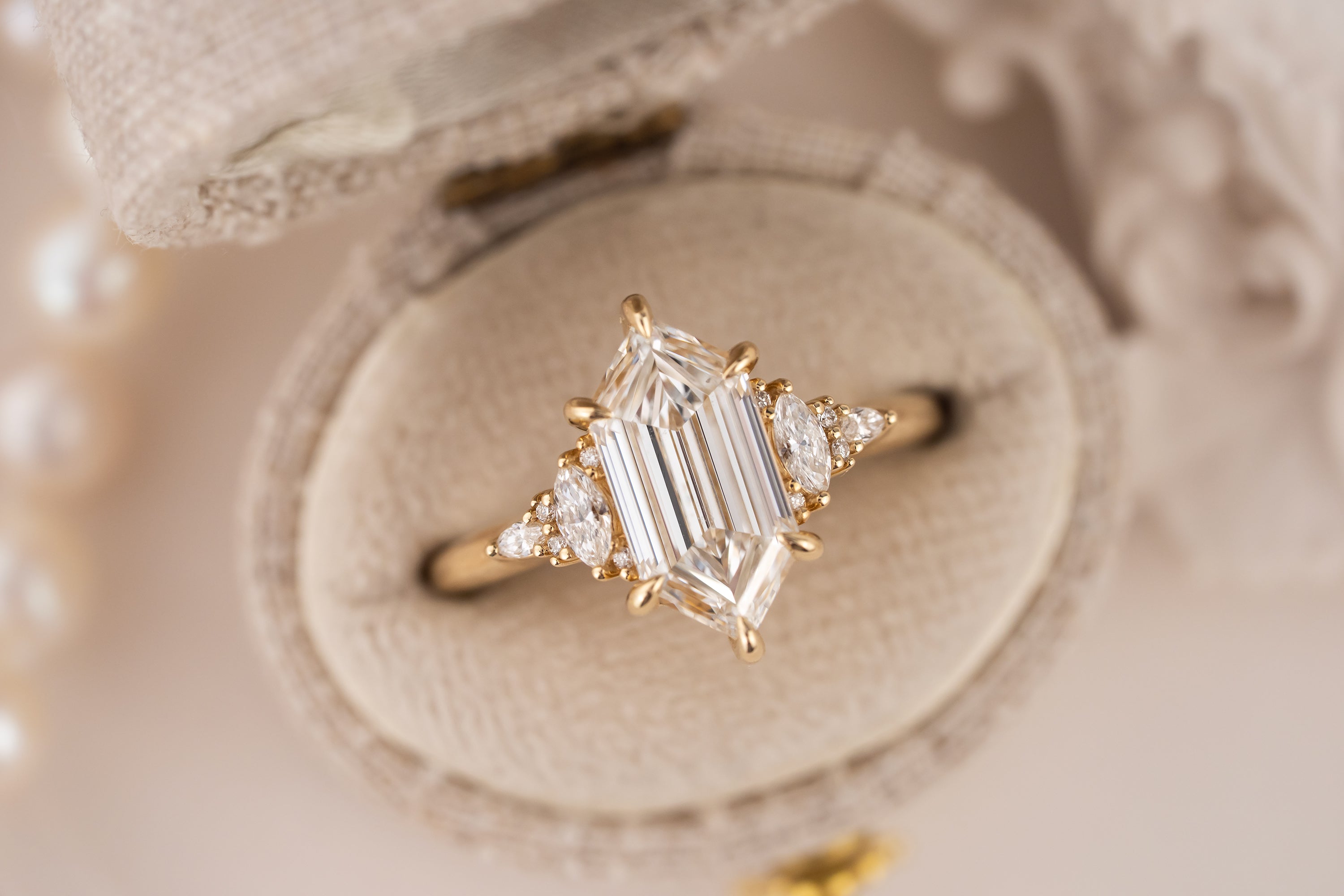 The Low Maeve Ring | 2 CT Elongated Hexagon Diamond - Lavender Creek Gems 