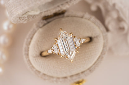 The Low Maeve Ring | 2 CT Elongated Hexagon Diamond - Lavender Creek Gems 