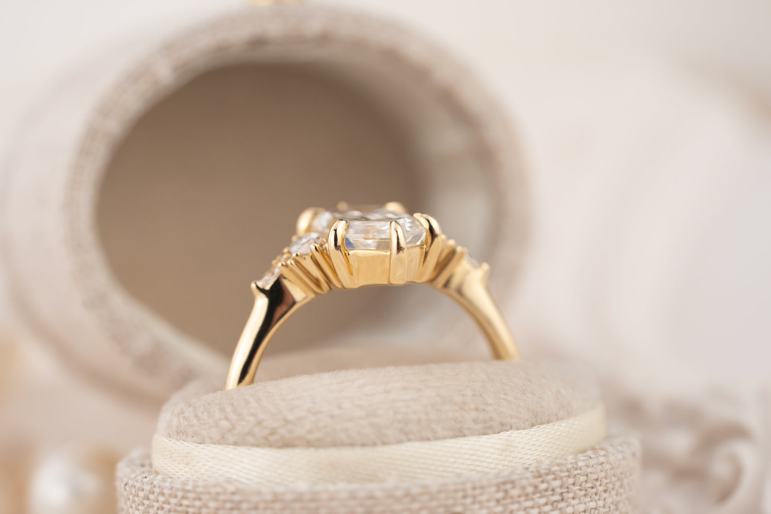 The Low Maeve Ring | 2 CT Elongated Hexagon Diamond - Lavender Creek Gems 