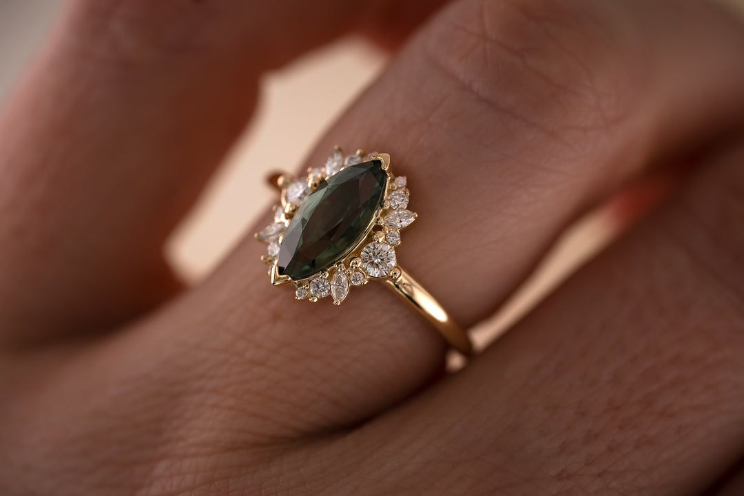 The Eleanor 1.46 CT Marquise Green Sapphire Ring