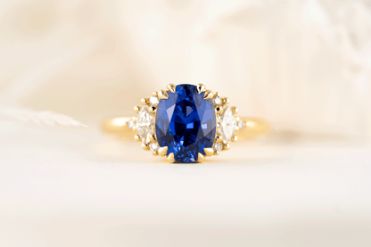 The Maren Ring | 2.6 CT Royal Blue Oval Sapphire - Lavender Creek Gems 