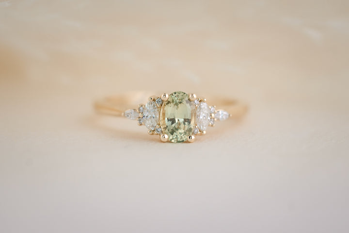 The Maeve 0.80 CT Oval Mint Green Sapphire Ring