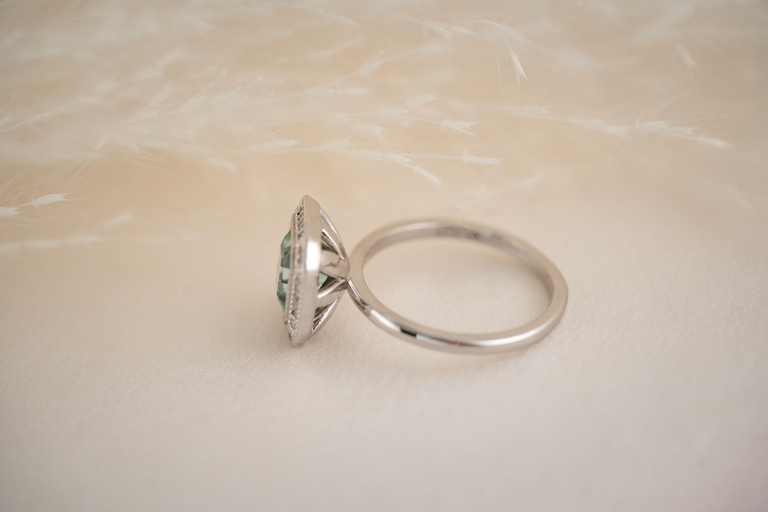 The Satine 1.57 CT Seafoam Tourmaline Ring - Lavender Creek Gems 