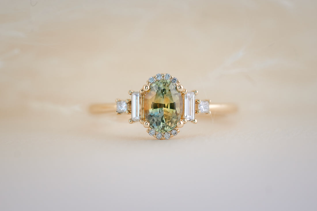 The Sura 1.02 CT Oval Montana Parti Sapphire Ring - Lavender Creek Gems 