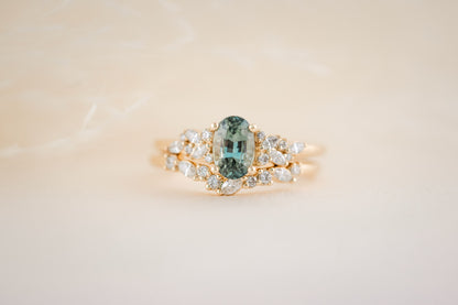 The Serene 1.18 CT Blue Sapphire Wedding Set - Lavender Creek Gems 