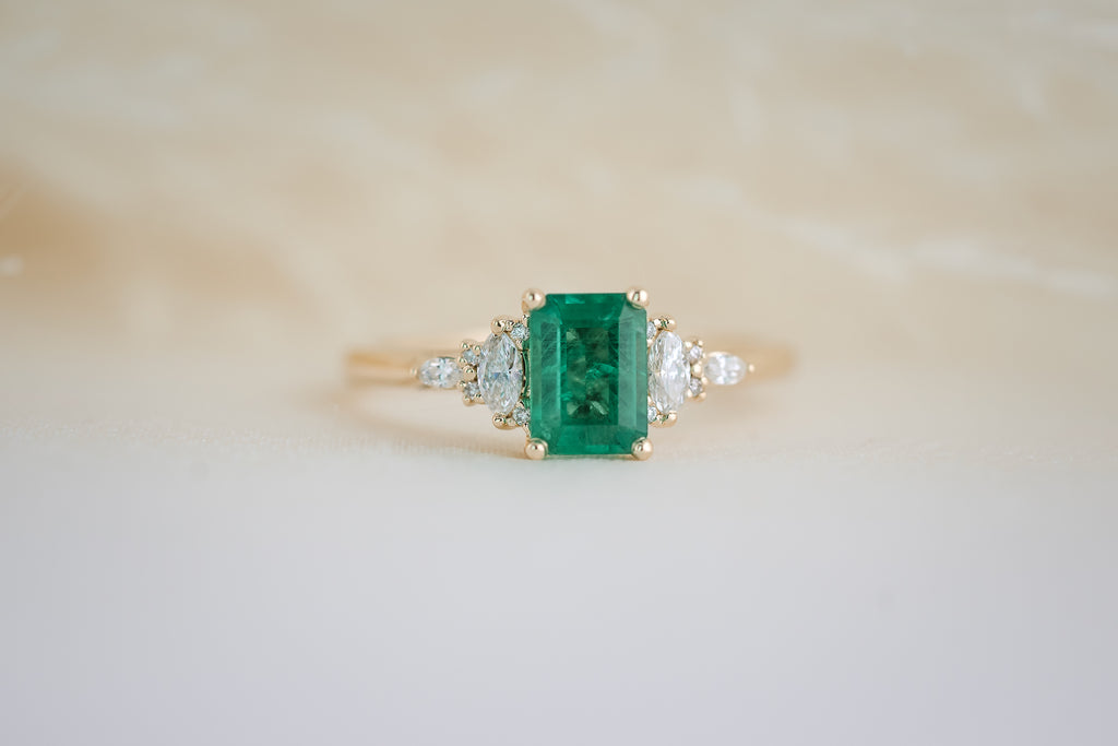 The Maeve 0.83 CT Emerald Cut Emerald Ring - Lavender Creek Gems 