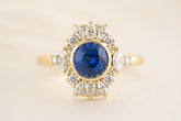 The Lace Ring | 1.46 CT Round Royal Blue Sapphire - Lavender Creek Gems 