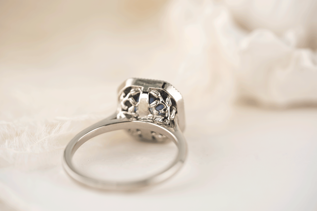The Satine Ring | 1.95 CT Asscher Cornflower Blue Sapphire