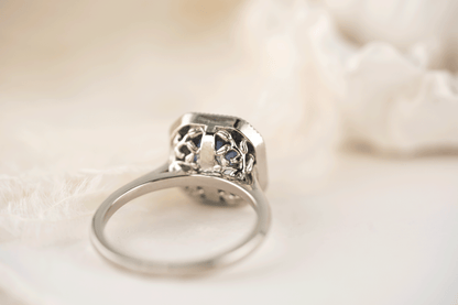The Satine Ring | 1.95 CT Asscher Cornflower Blue Sapphire - Lavender Creek Gems 