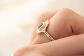 The Lace Ring | 1.46 CT Round Royal Blue Sapphire - Lavender Creek Gems 