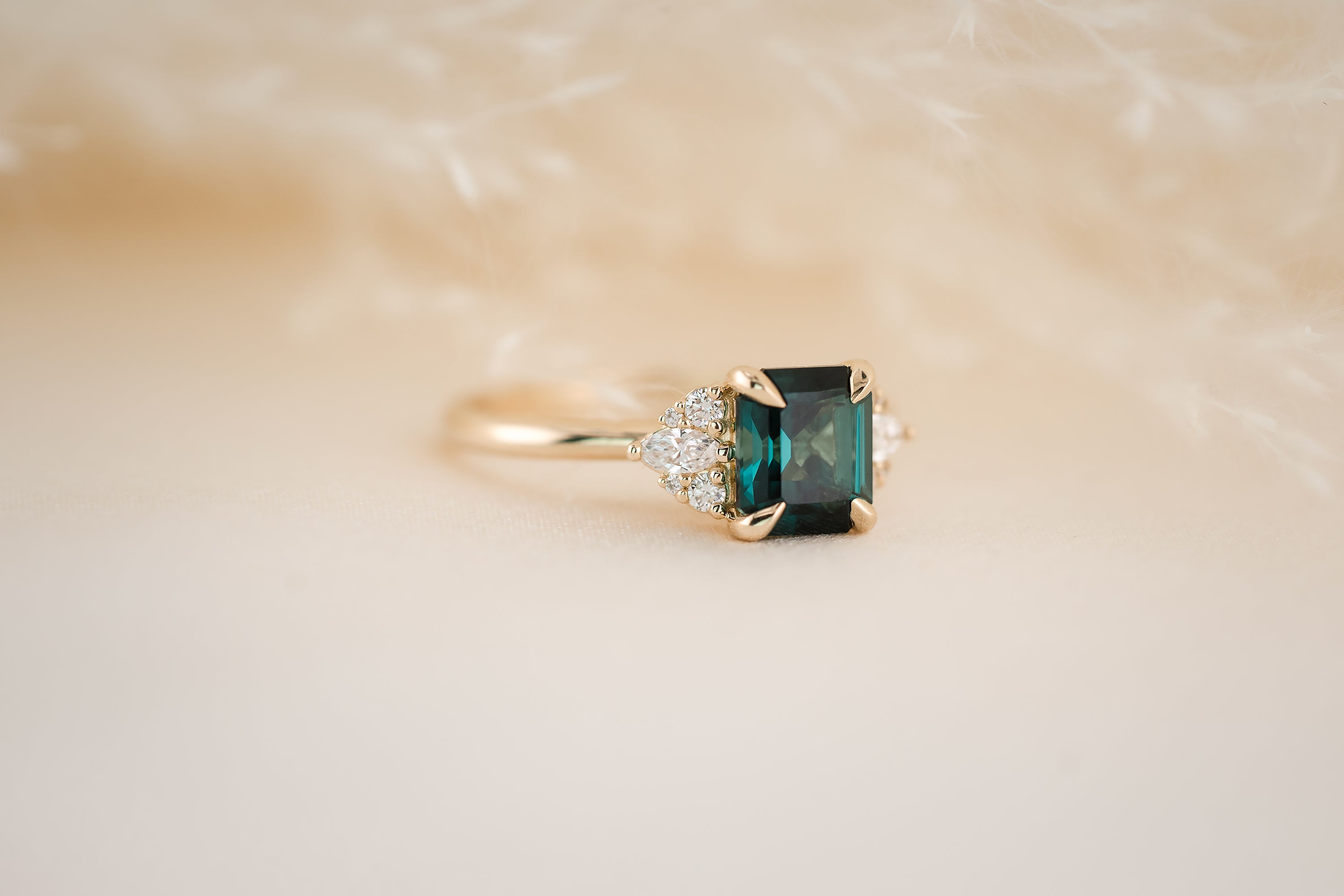 The Aya 1.56 CT Indicolite Ring - Lavender Creek Gems 