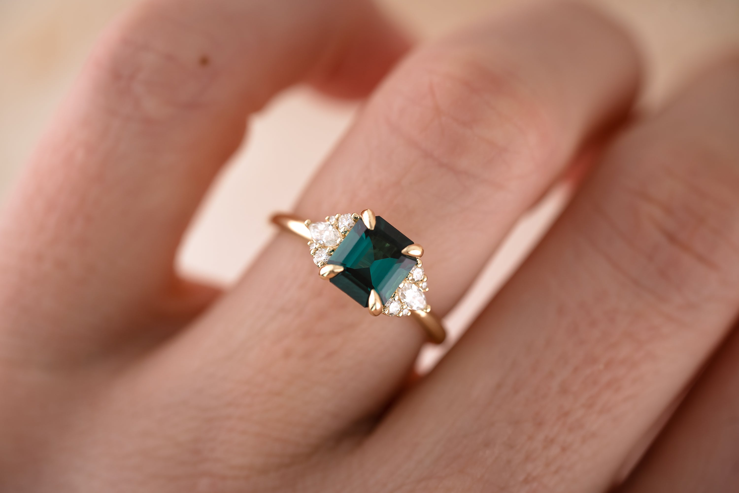 The Aya 1.56 CT Indicolite Ring - Lavender Creek Gems 
