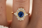 The Lace Ring | 1.46 CT Round Royal Blue Sapphire - Lavender Creek Gems 