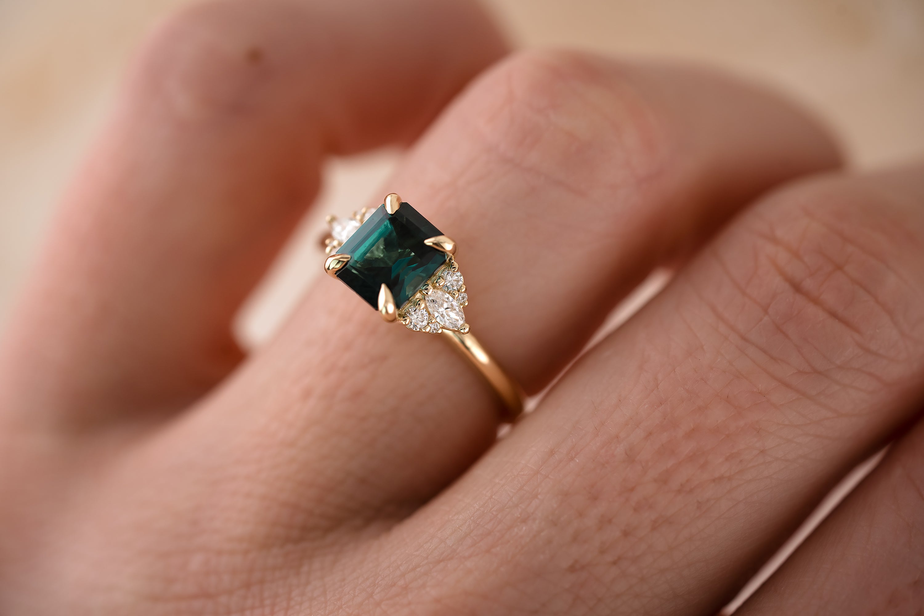 The Aya 1.56 CT Indicolite Ring - Lavender Creek Gems 
