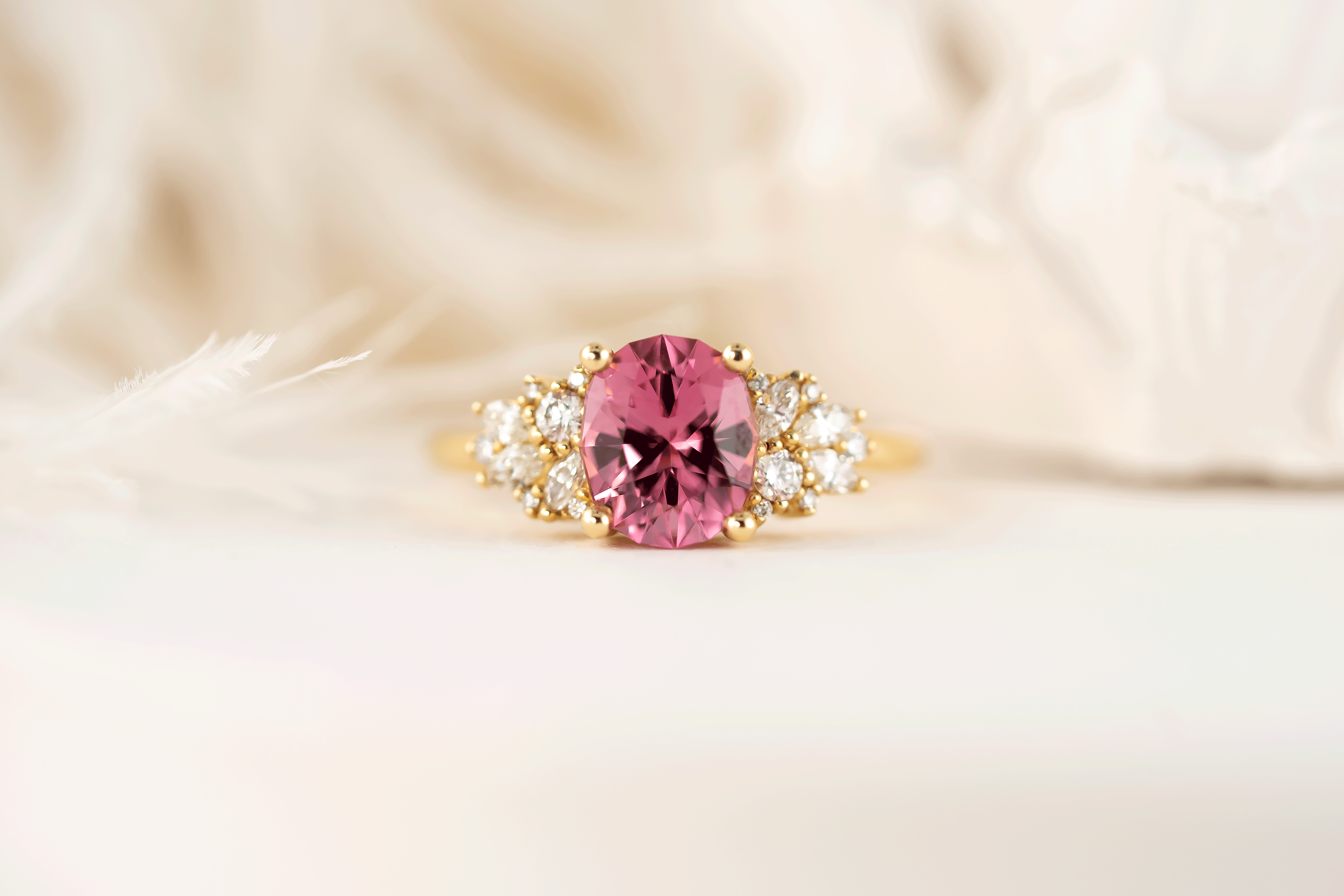 The Rosalie Ring | 2 CT Oval Pink Spinel - Lavender Creek Gems 