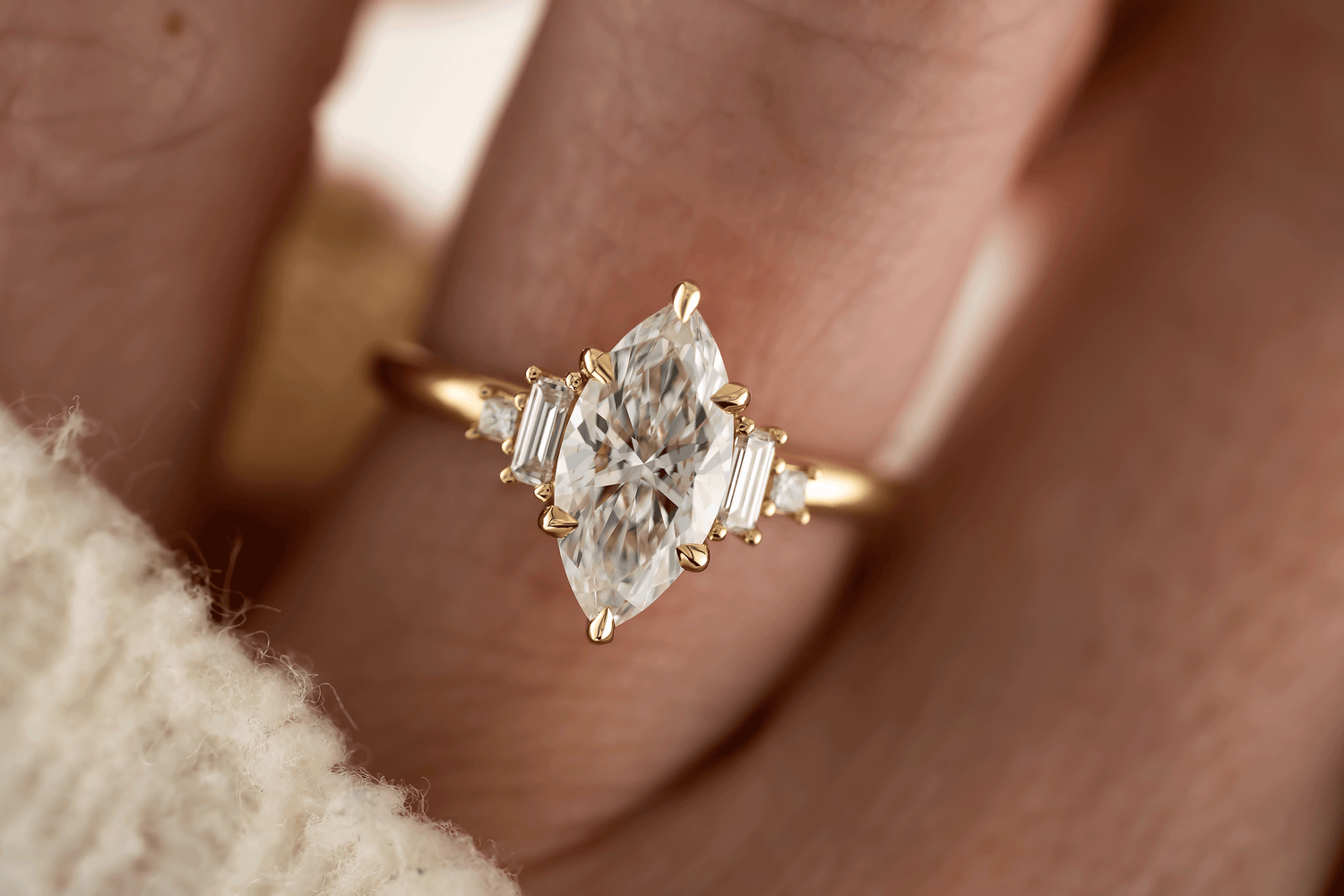 The Mira Ring | Marquise Diamond (High Set)