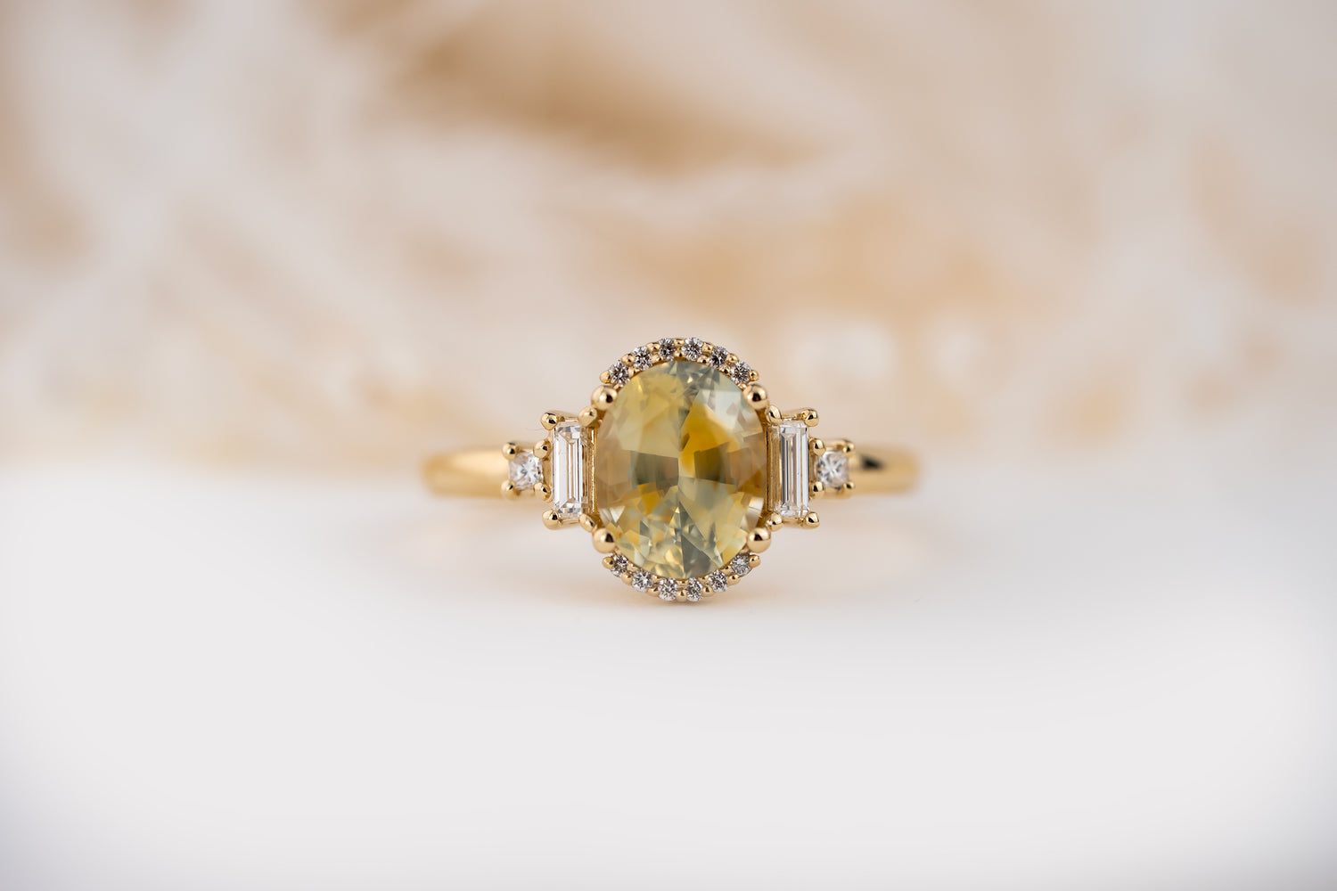 The Sura Ring | 2.1 CT Oval Bicolor Montana Sapphire - Lavender Creek Gems 