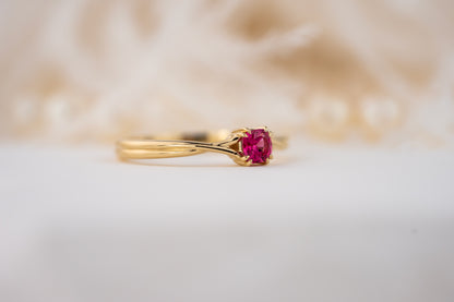 The Fates Ring | 0.28 CT Cushion Hot Pink Spinel - Lavender Creek Gems 