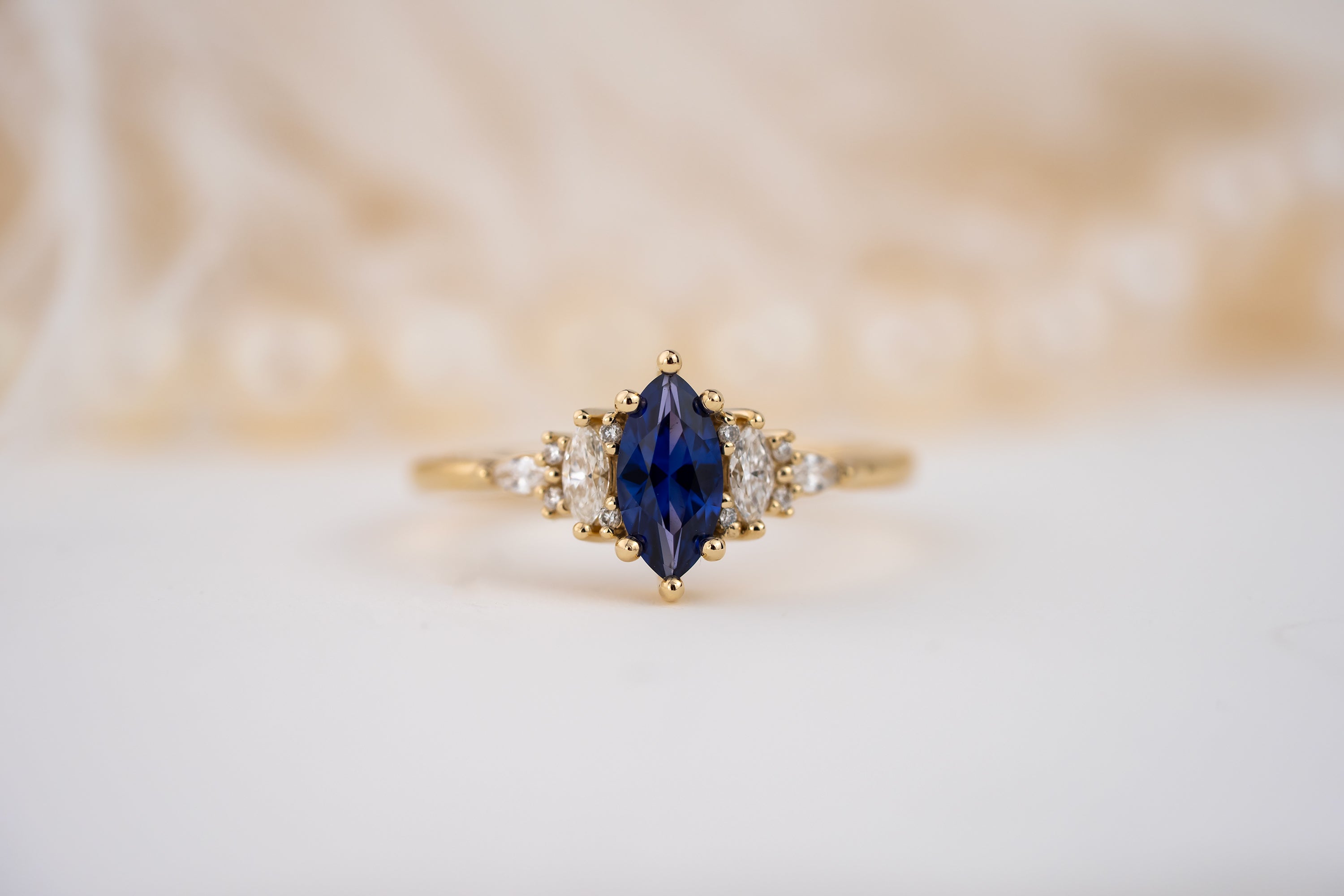 The Mini Maeve Ring | 0.61 CT Blue-Purple Marquise Sapphire - Lavender Creek Gems 