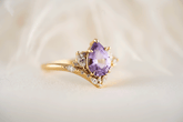 The Aurora Ring | 1.72 CT Pear Purple Sapphire - Lavender Creek Gems 