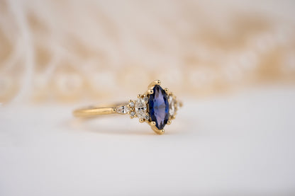 The Mini Maeve Ring | 0.61 CT Blue-Purple Marquise Sapphire - Lavender Creek Gems 