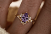 The Aurora Ring | 1.72 CT Pear Purple Sapphire - Lavender Creek Gems 