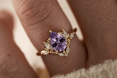 The Aurora Ring | 1.72 CT Pear Purple Sapphire - Lavender Creek Gems 