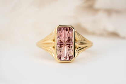 The Nightbloom Ring | 1.87 CT Rectangular Starbrite™ Bicolor Pink Tourmaline - Lavender Creek Gems 