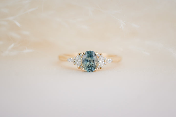The Maeve 0.87 CT Oval Montana Blue Sapphire Ring