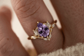 The Aurora Ring | 1.72 CT Pear Purple Sapphire - Lavender Creek Gems 
